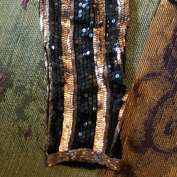 Vintage Sequined Black and Copper Evening Coat/Duster Size M/L - Picture 5 of 7